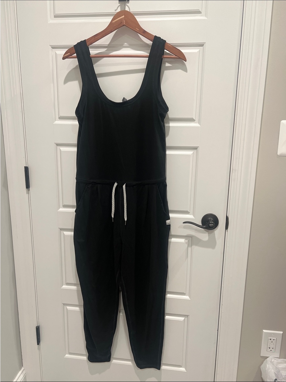 Vouri Black Sleeveless Jumpsuit with Drawstring Waist